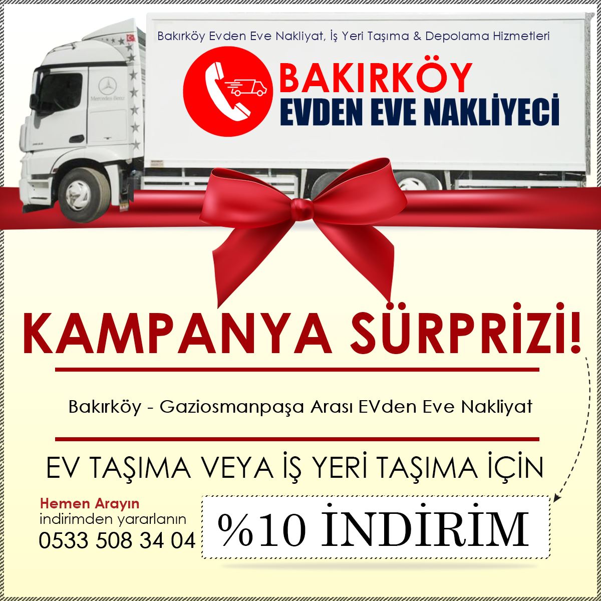 Bakırköy - Gaziosmanpaşa Arası EVden Eve Nakliyat